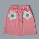 Peach Cotton skirt with flowers