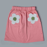 Peach Cotton skirt with flowers