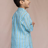 Blue Kantha Kurta for Boys