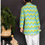 Blue zigzag kurta boys