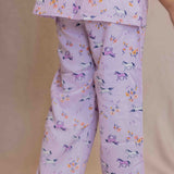 Lilac Horses Printed Night Suit for Girls