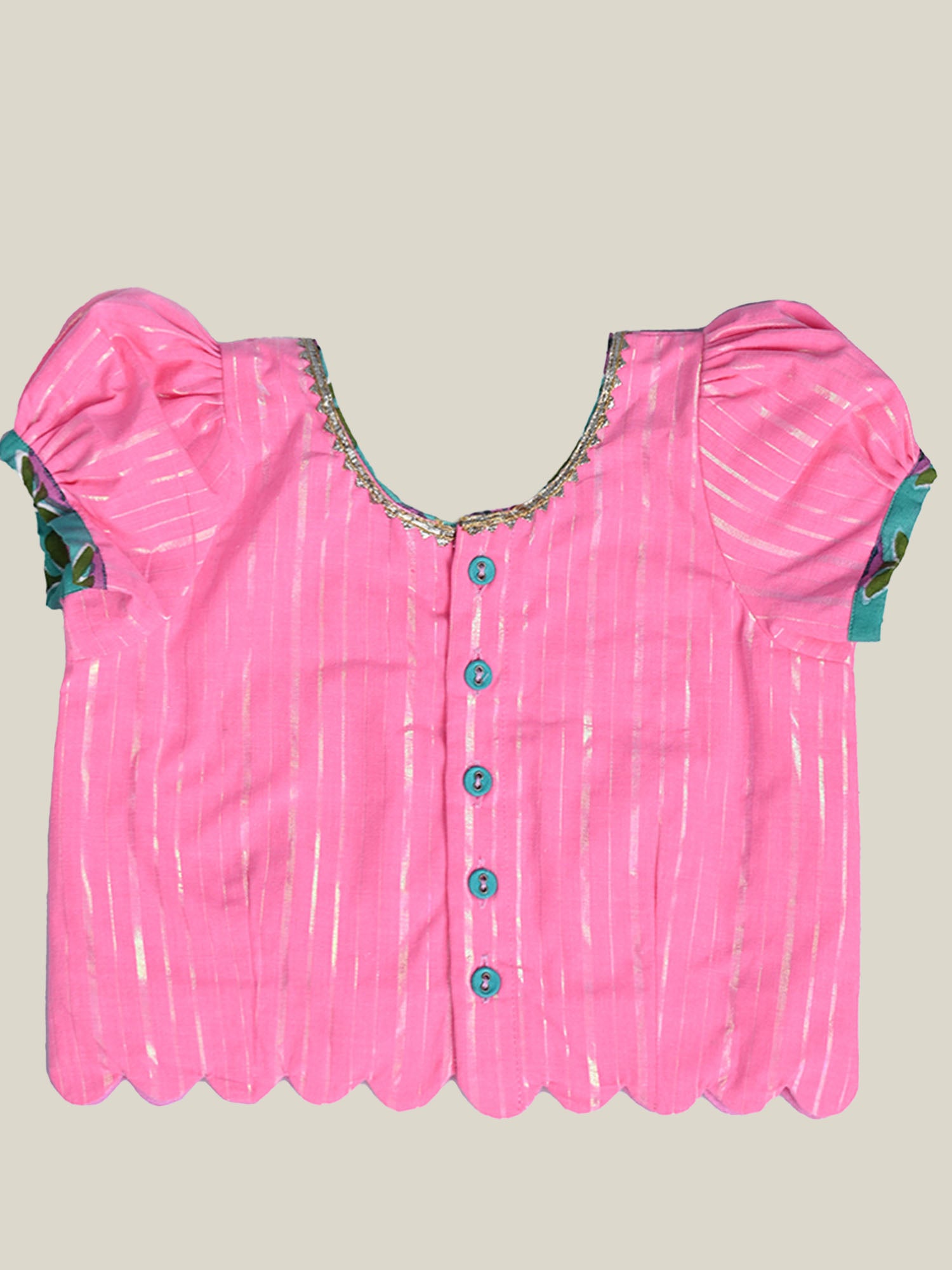 Traditional attire - candy pink Cotton top 