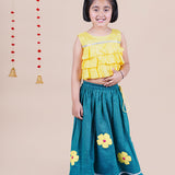 Yellow and Green Skirt -Top Ethnic Set