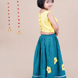 Yellow and Green Skirt -Top Ethnic Set