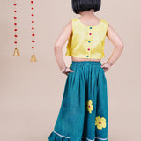 Yellow and Green Skirt -Top Ethnic Set