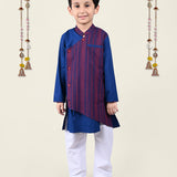 A boy Wearing Blue Asymmnetric Kurta