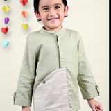 Sage Green Linen Shirt for Boys