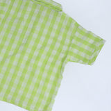 Soft Cotton Drop Shoulders Green Checks Shirt