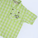 Soft Cotton Drop Shoulders Green Checks Shirt