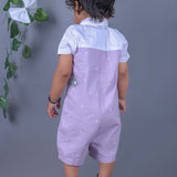 Lilac Tie Romper for baby boy