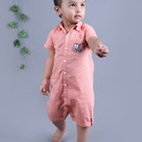 Peach Baby Diggers Printed ROmper