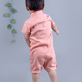 Peach Baby Diggers Printed ROmper