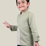 Sage Green Linen Shirt for Boys