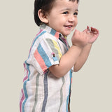 Multi Stripes Linen Shirt  Baby Boys