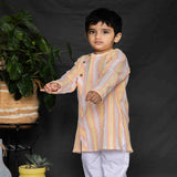 Boy wearing Stripes Kurta and White Pants