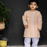 Boy wearing Stripes Kurta and White Pants