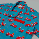 Fire Truck Shorts Pajama Set for Boys - littlellama.in