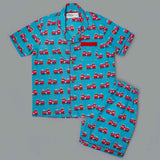 Fire Truck Shorts Pajama Set for Boys - littlellama.in