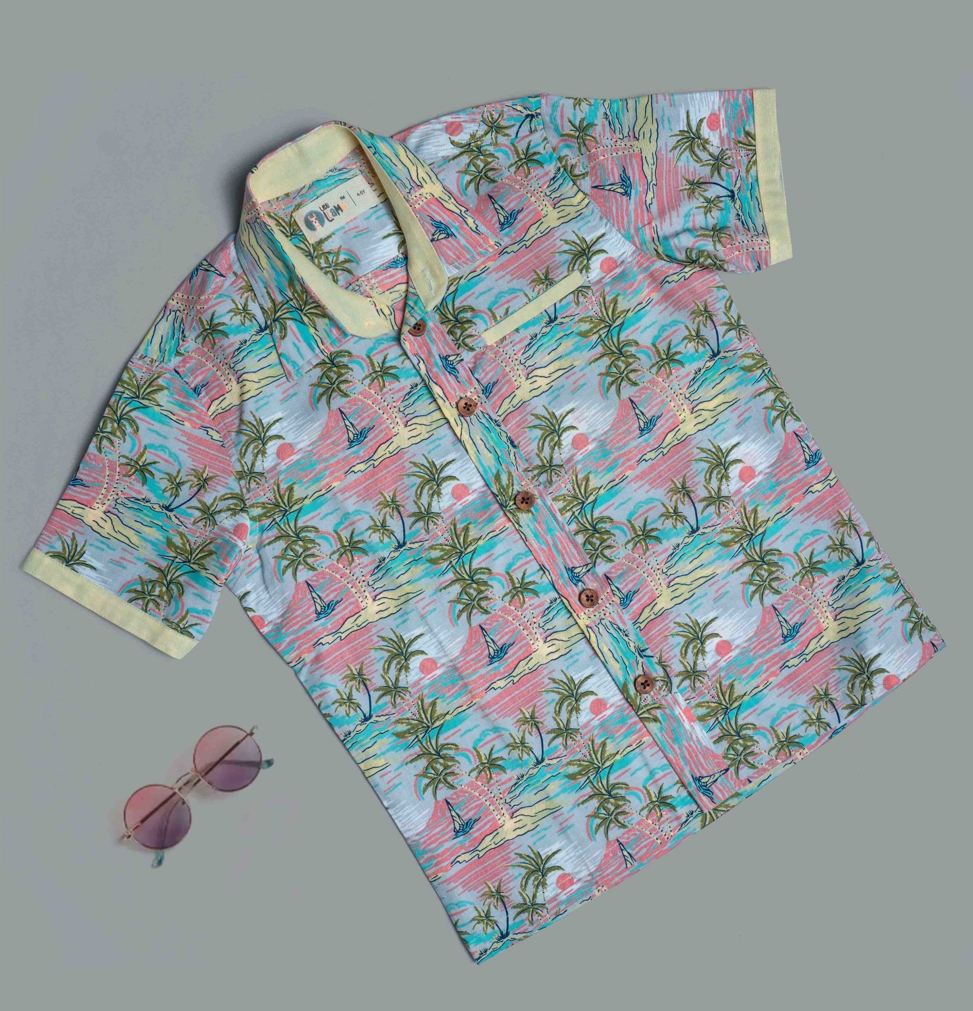 Palm Tree Printed Shirt for Boys - littlellama.in