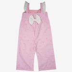 Pink Dobby Cotton Jumpsuit for Girls - littlellama.in