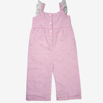 Pink Dobby Cotton Jumpsuit for Girls - littlellama.in