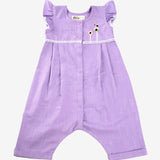 Purple Checks Bird House Romper for Girls - littlellama.in